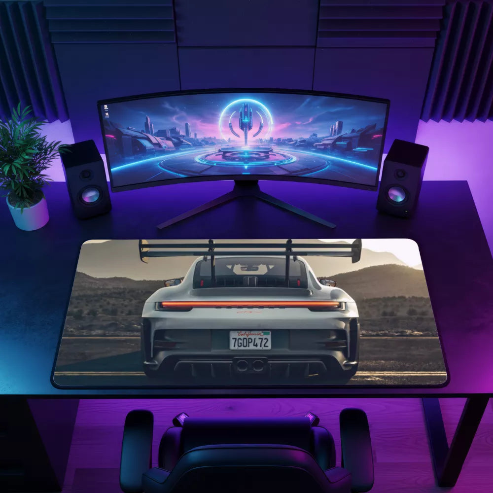 Tapis de souris xxl Porsche de dos
