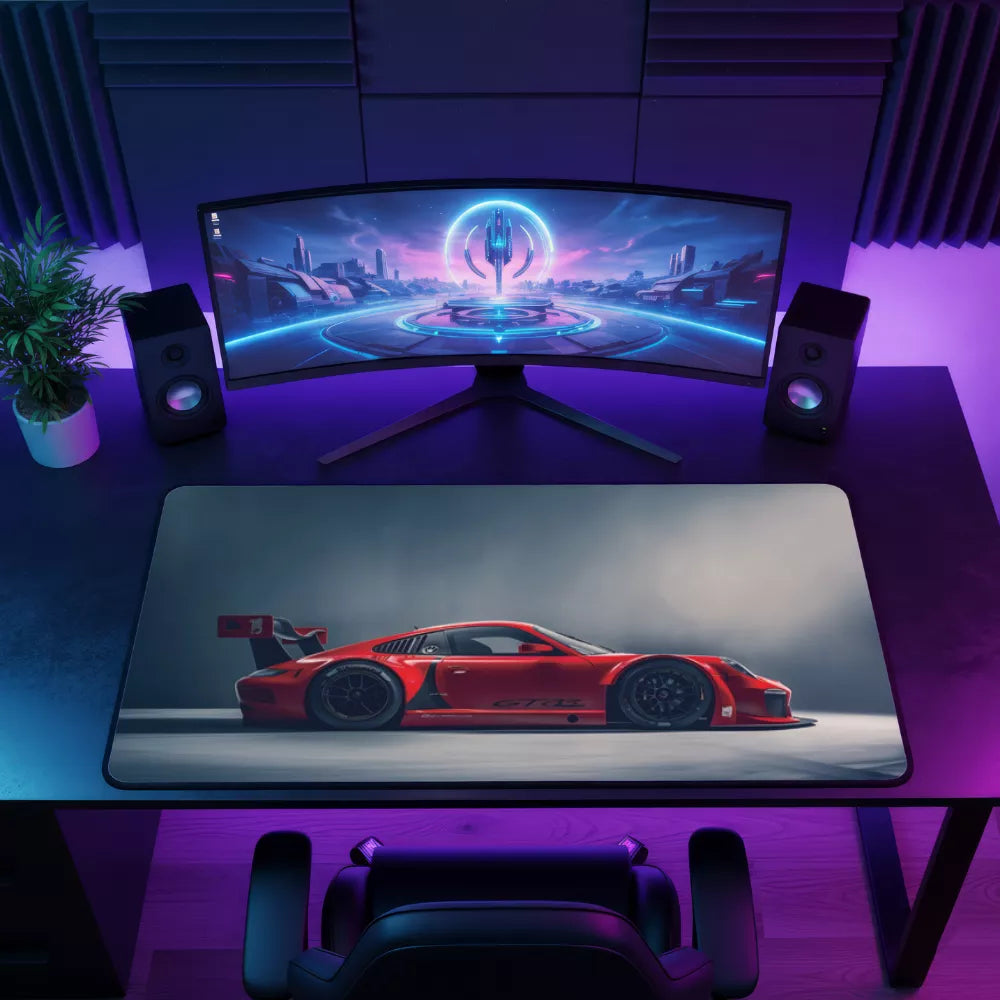 Grand tapis de souris voiture GT3RS Rouge