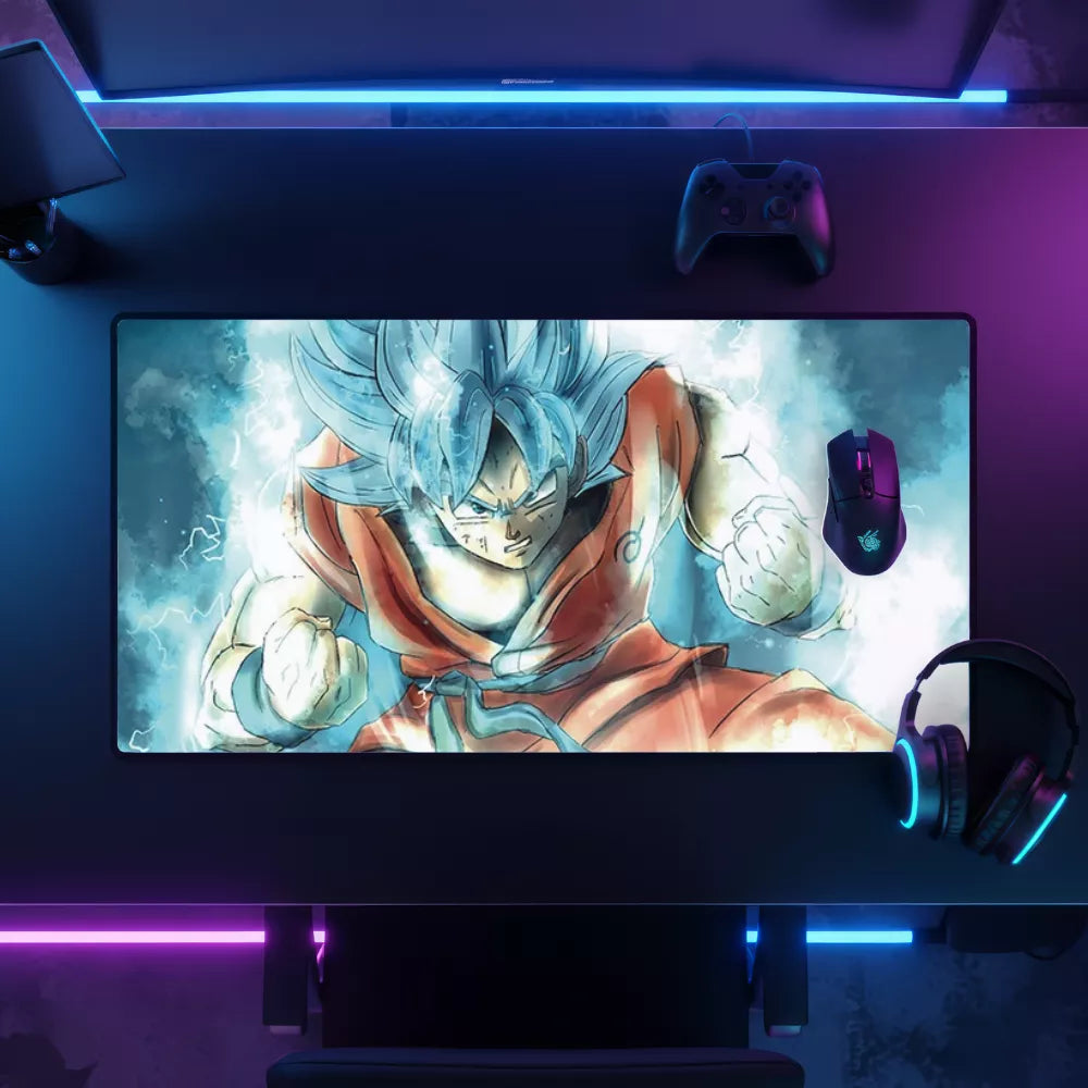 Meilleur Tapis de souris Dragon Ball Z Goku XXL Ultra Instinct en combat