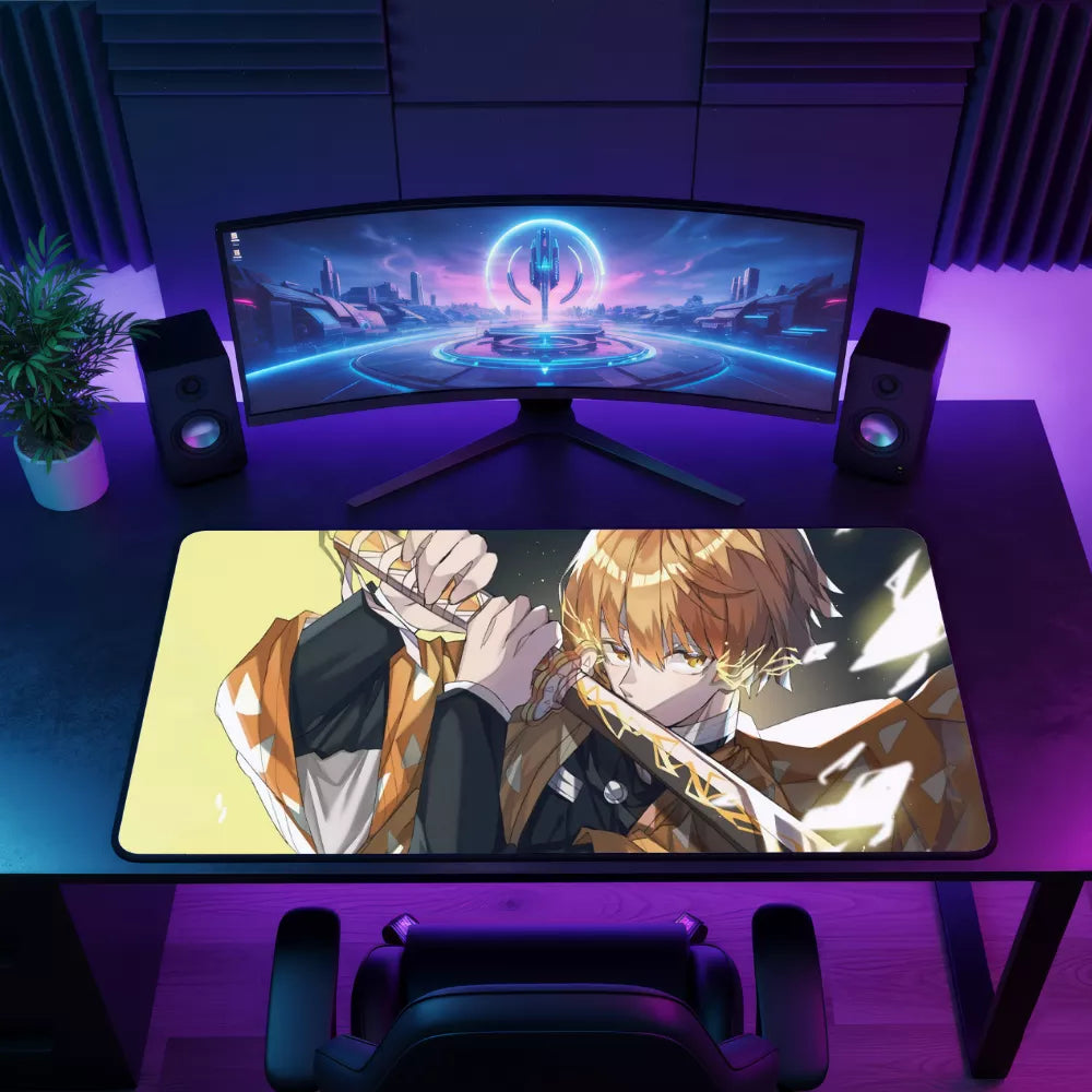 Tapis de souris Zenitsu Demon Slayer format large