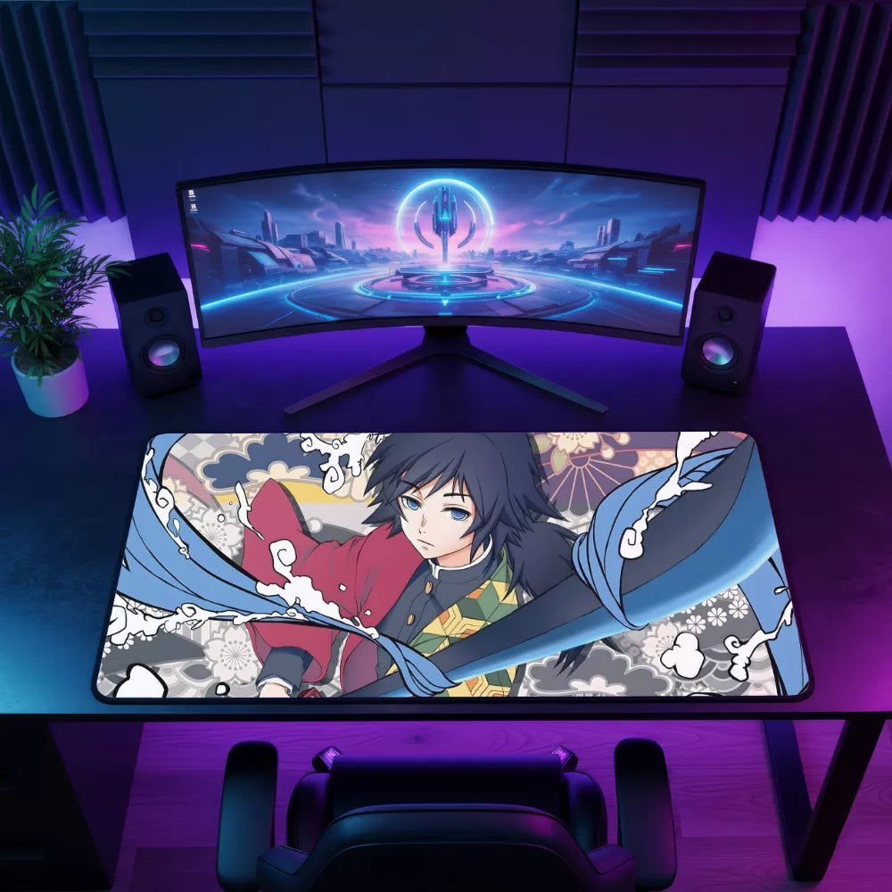 Tapis de souris Demon Slayer Giyu Tomioka bleu