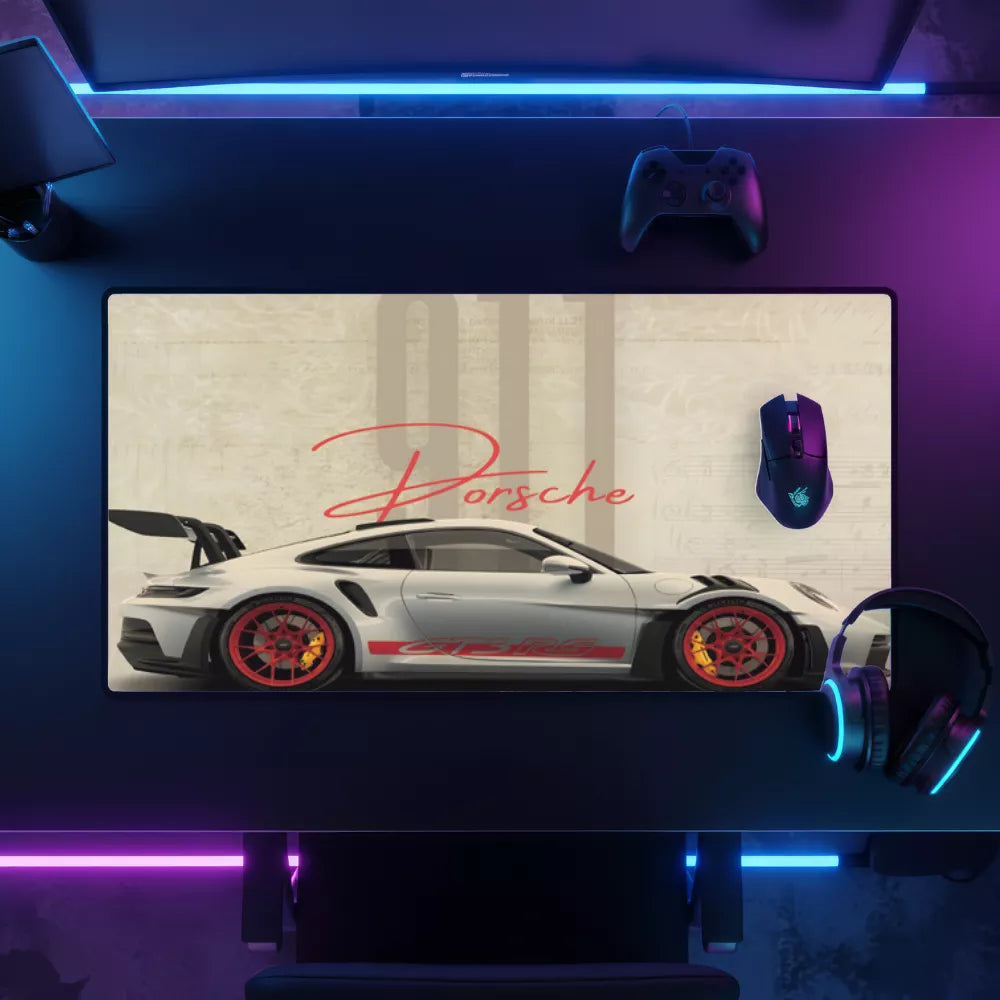 Meilleur tapis de souris voiture Porsche blanche, idéal pour gaming et bureau