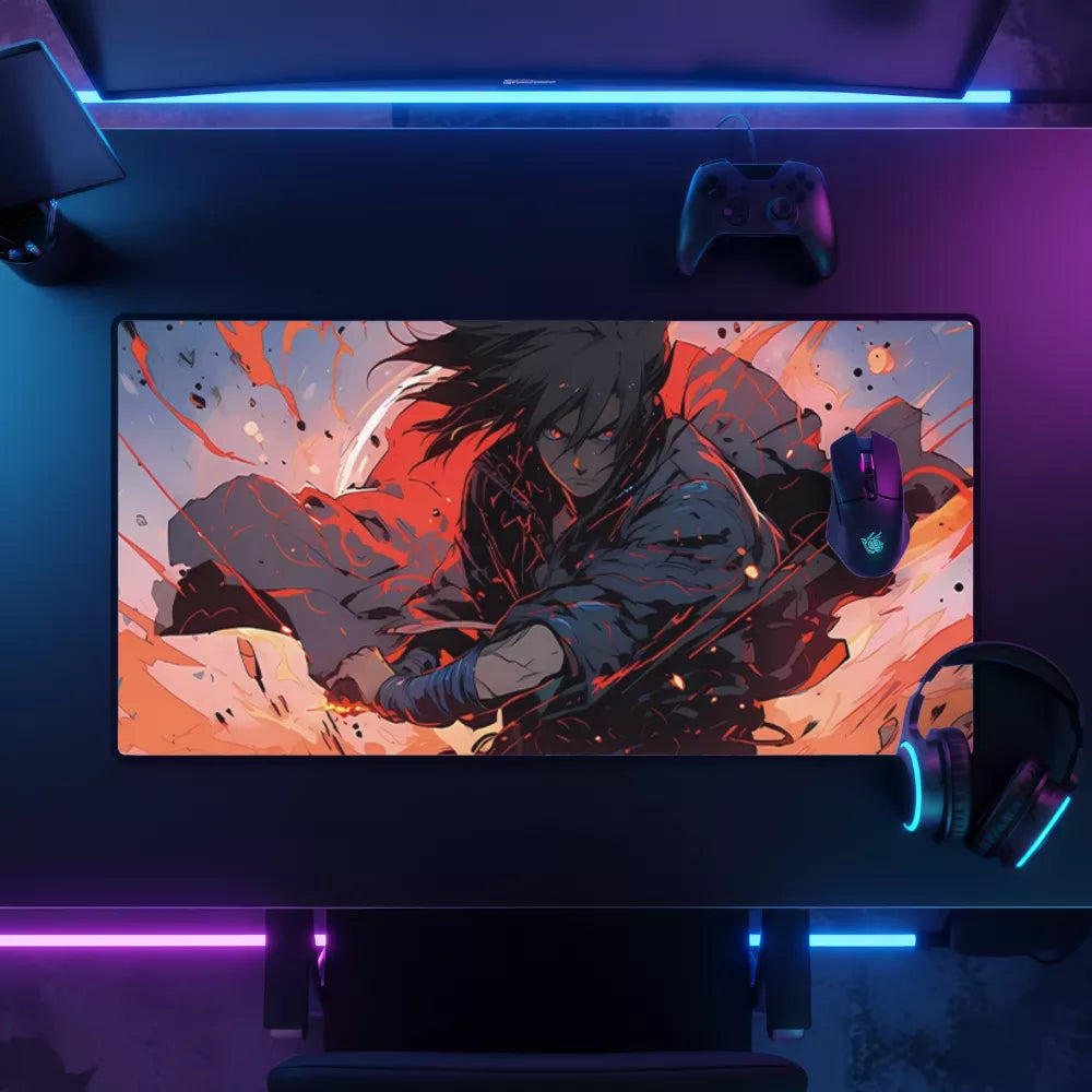 Set up tapis de souris Naruto Sasuke action