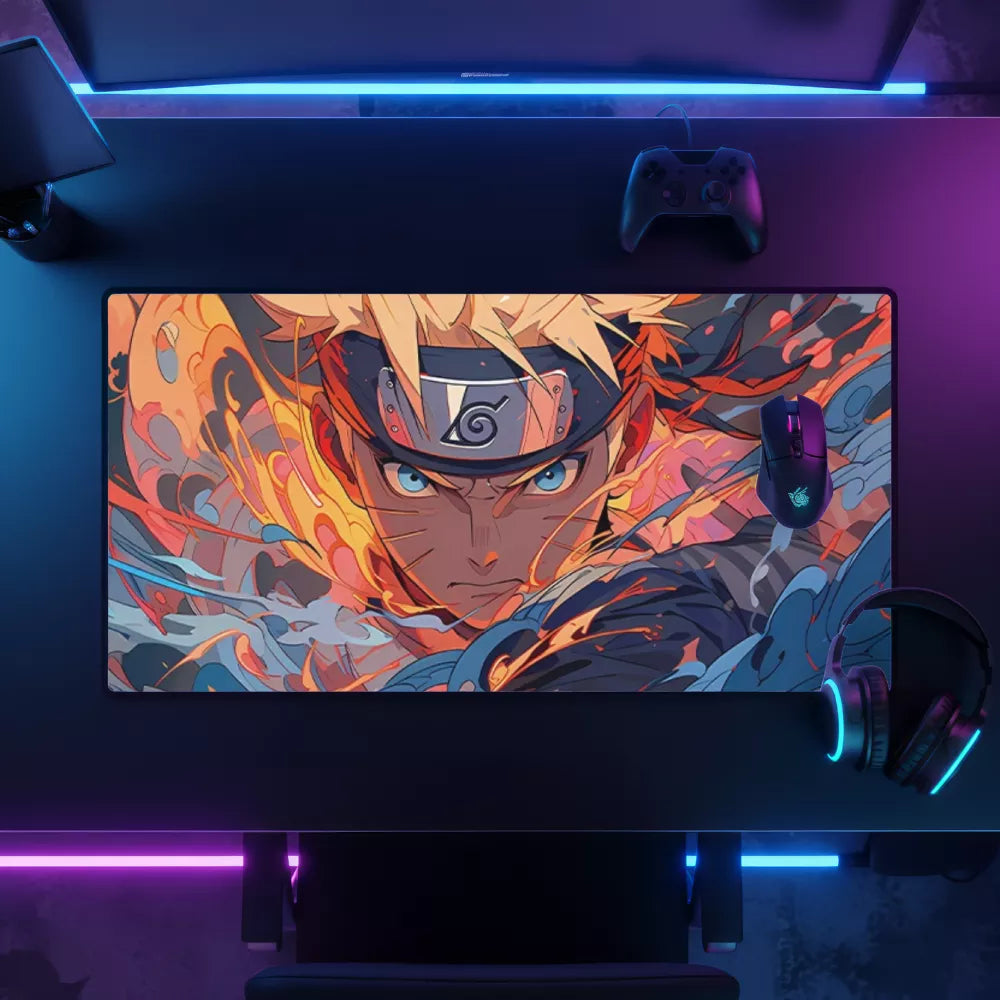 Set up tapis de souris Naruto regard en flamme