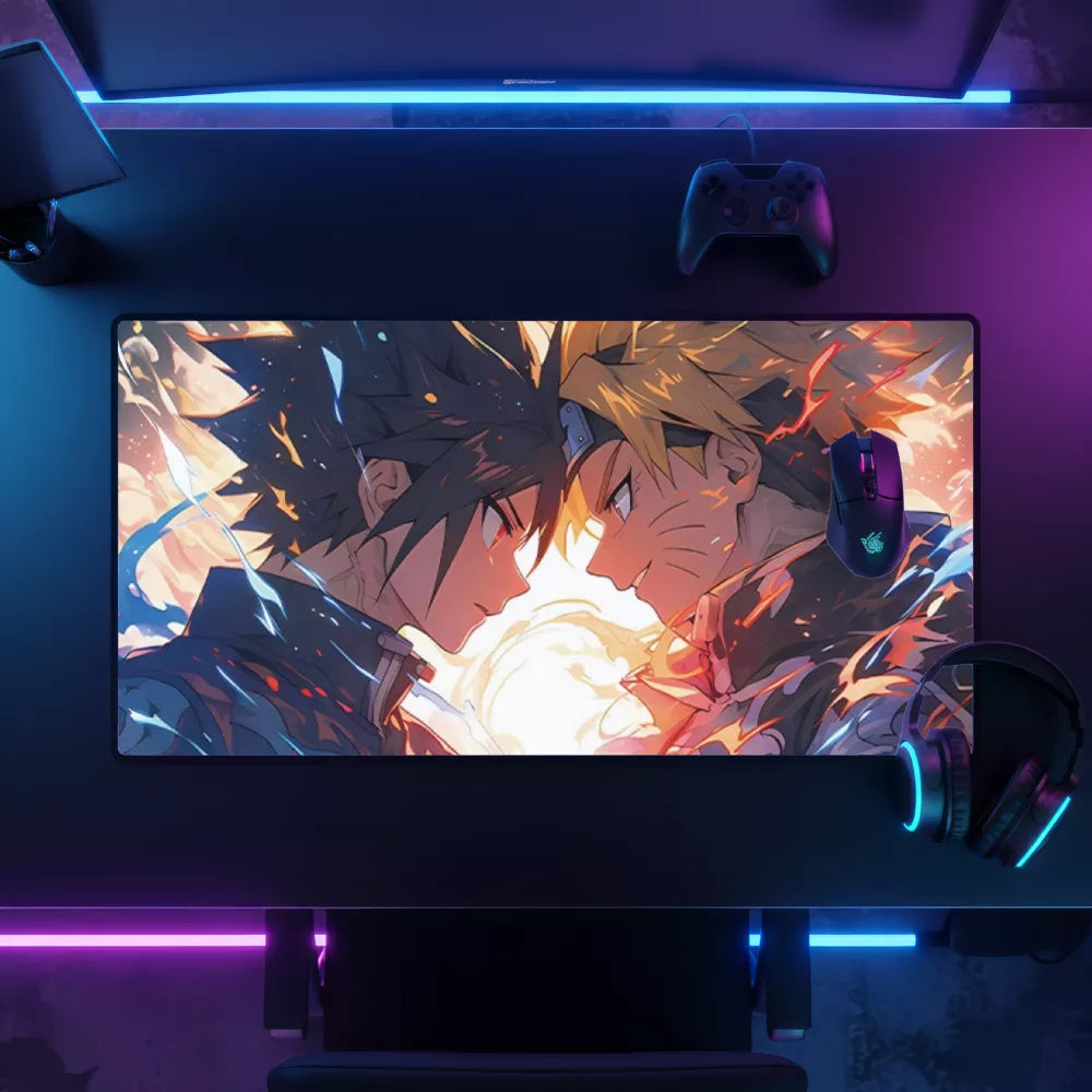 Setup tapis de souris XXL Naruto Sasuke vs Naruto – tapis de souris de gamer