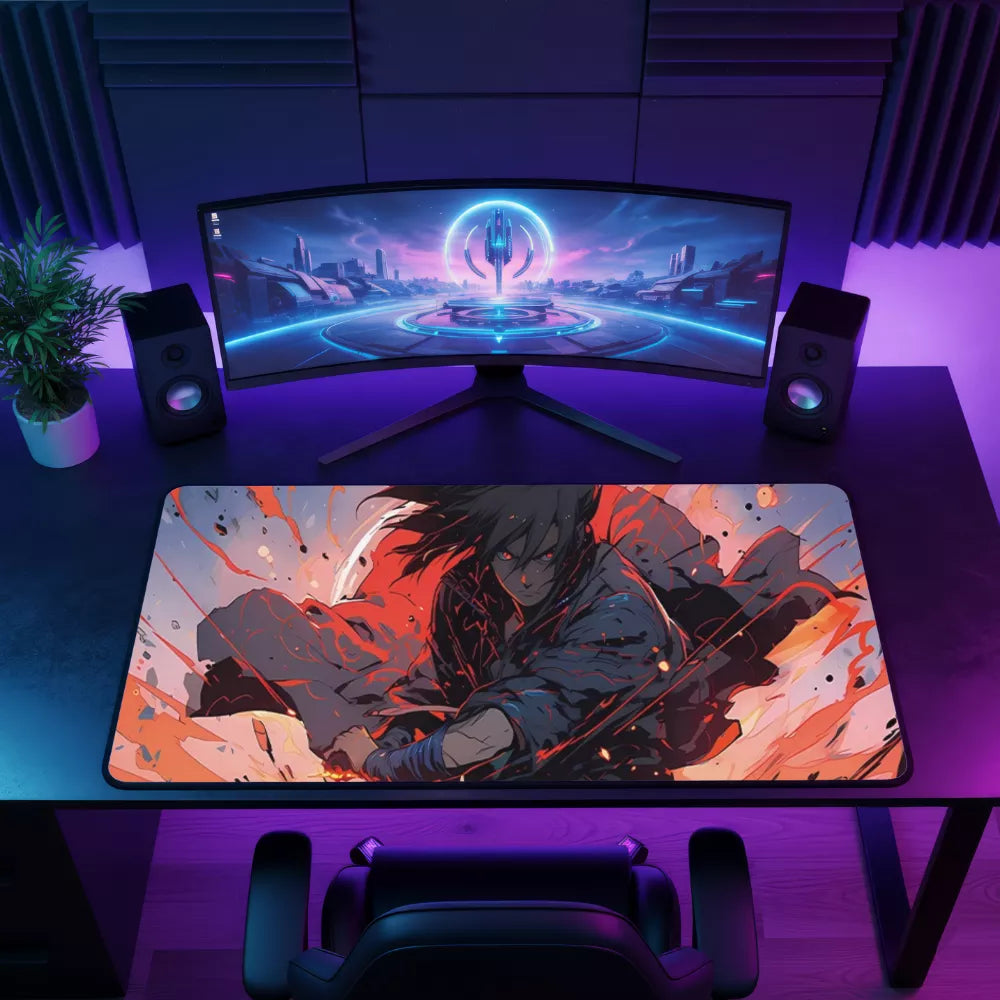 Tapis de souris Naruto Sasuke combat action