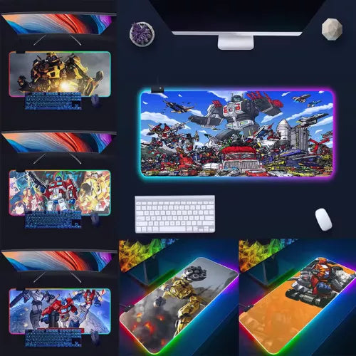 Tapis de souris XXL RGB lumineux pour gamers