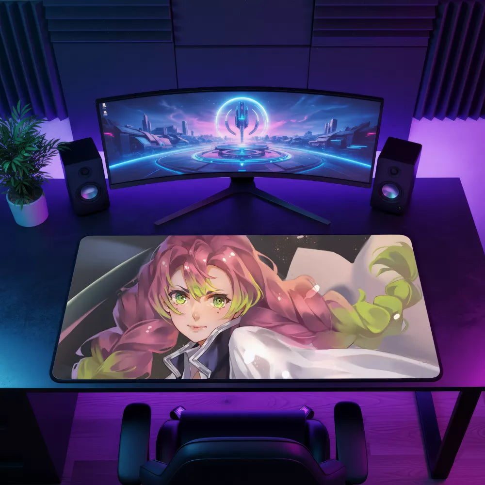 Tapis de souris Demon Slayer Mitsuri rose design