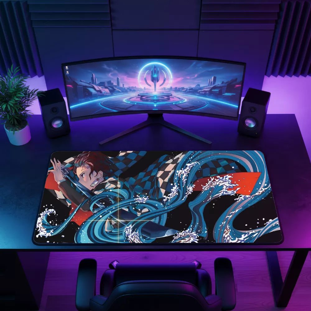 Tapis de souris Tanjiro attaque eau Demon Slayer