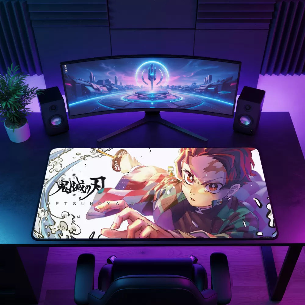 Grand tapis de souris XXL Demon Slayer noir