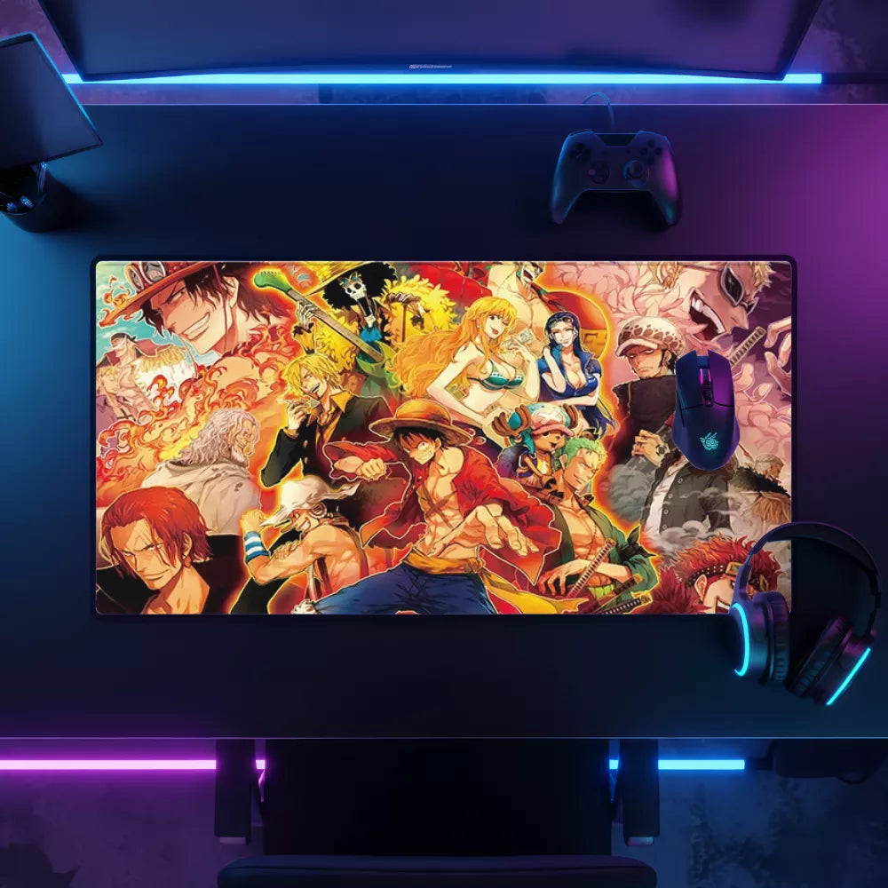 Tapis de souris XXL One Piece génération terrible motif Luffy