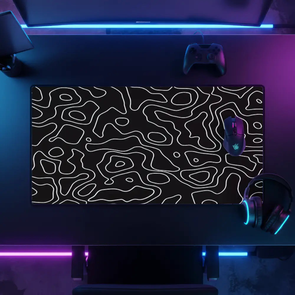 Tapis de souris XXXL - Forme Topographique Noir