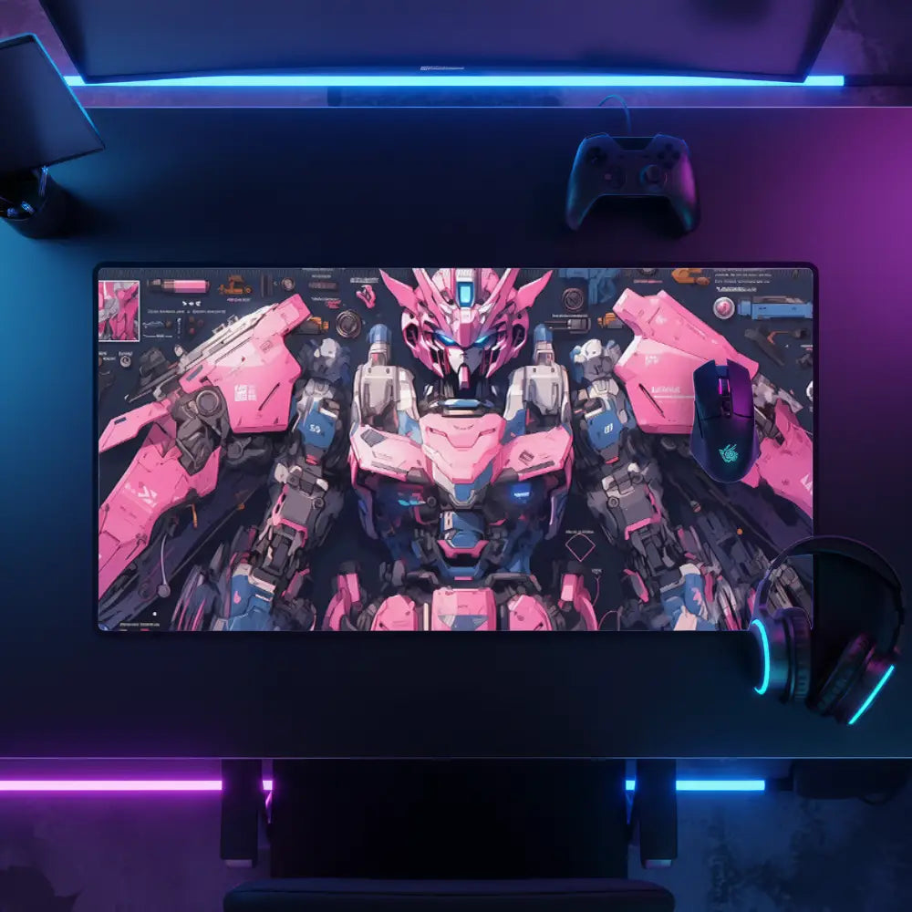 Meilleur tapis de souris Mecha rose, idéal pour jeux et bureau