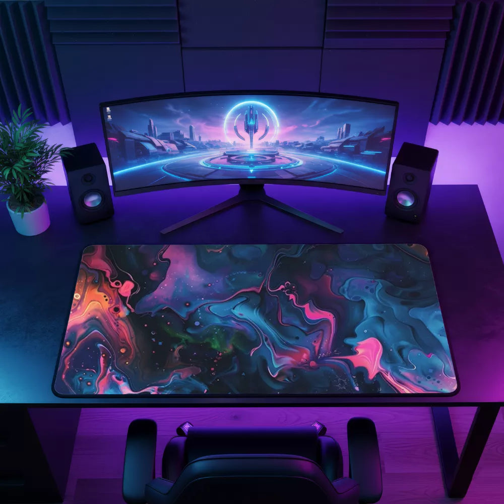 Tapis de souris nuage coloré 1200x600 pour bureau