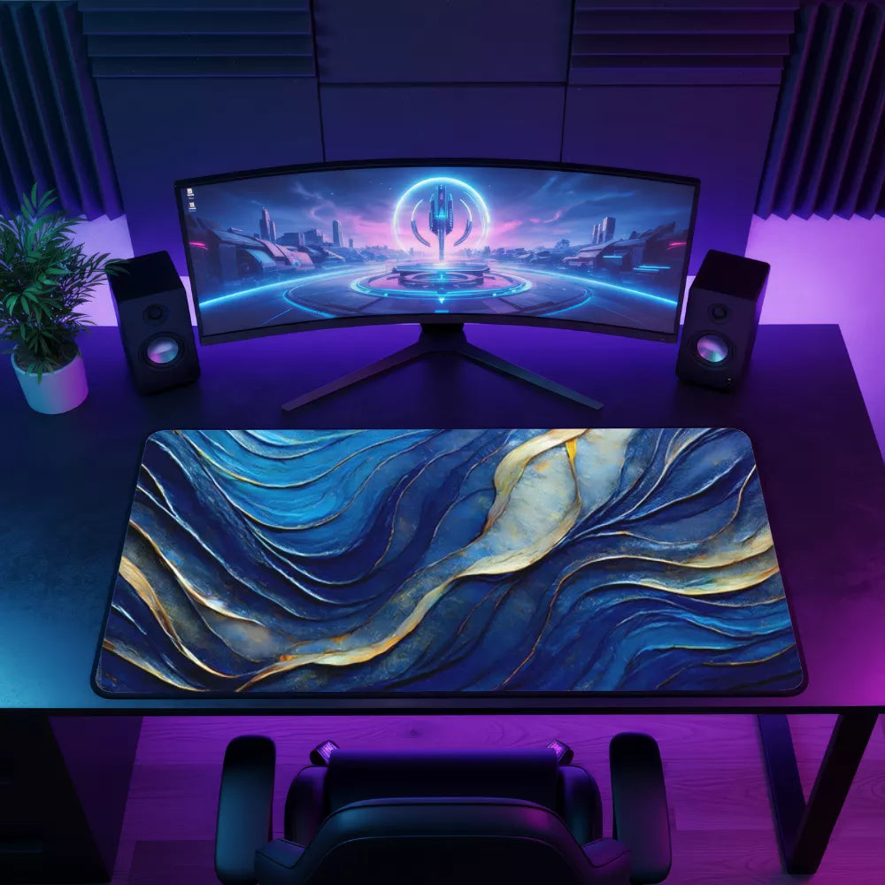 Tapis de souris bleu 600x400 pour gamer