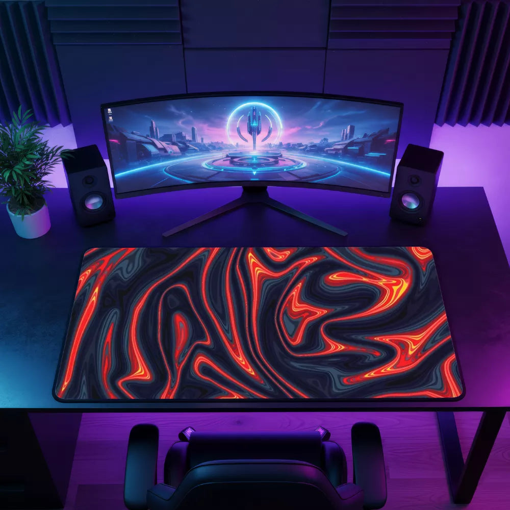 Tapis de souris 600x400 rouge et noir pour gamer