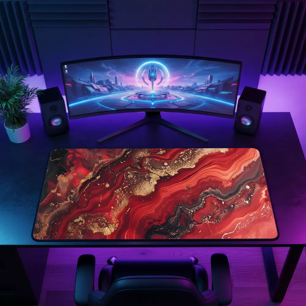 Tapis de souris rouge 900x400 pour gamer