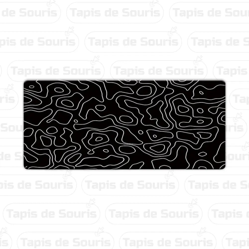 Tapis de souris XXXL - Forme Topographique Noir