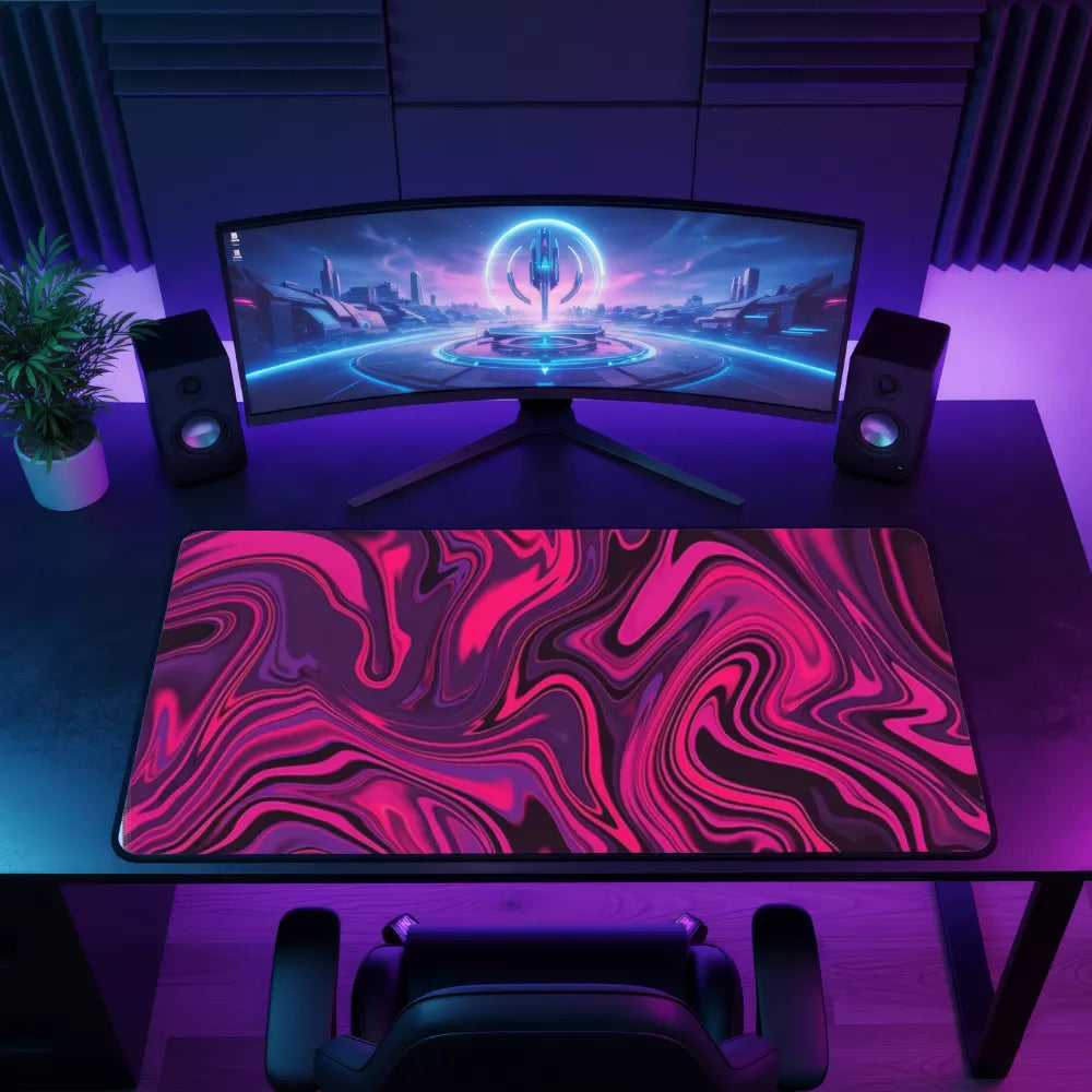 Tapis de souris gamer rouge et noir motif graphique