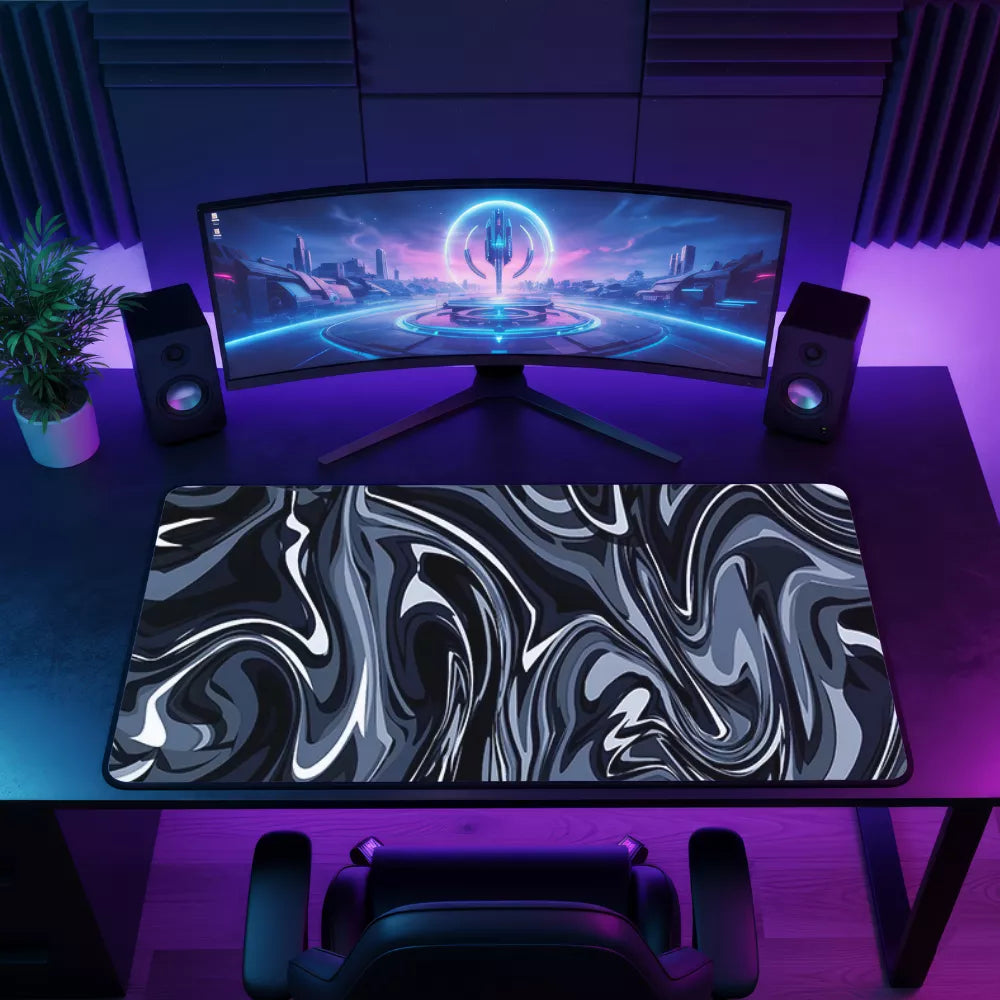 Tapis de souris XL noir et vert motif gaming