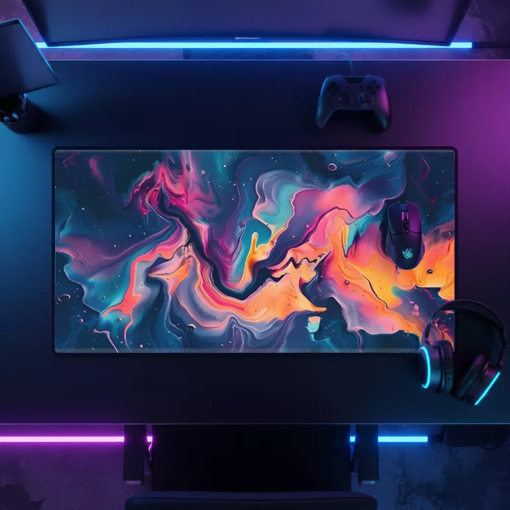 Tapis de souris XL nuage coloré pour gamer