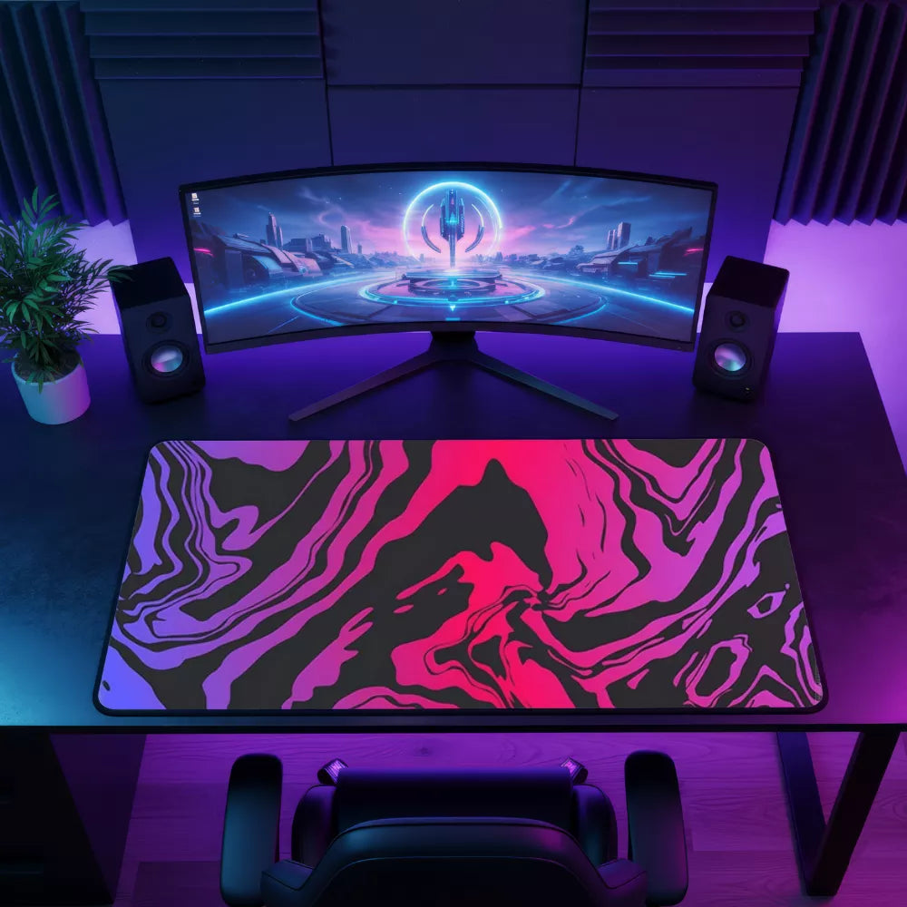 Tapis de souris XL violet et noir pour gaming