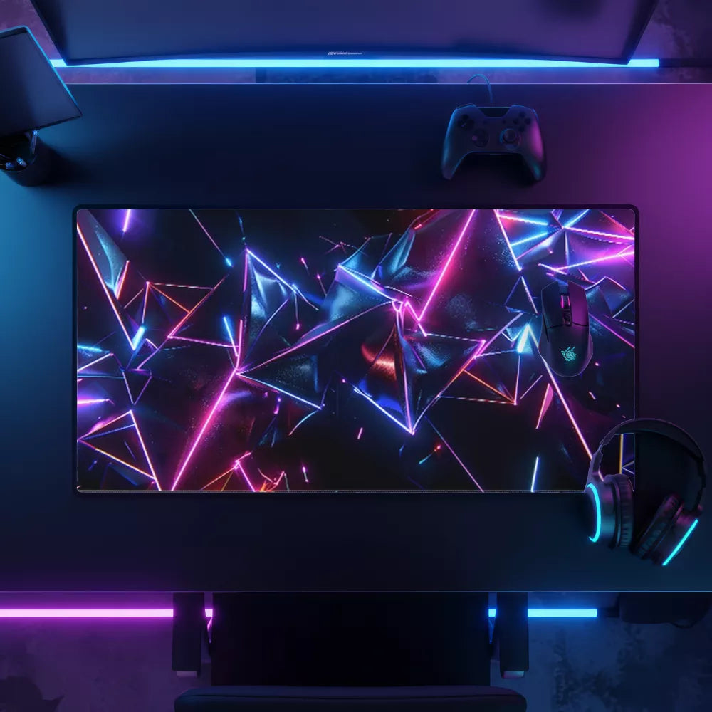 Tapis de souris gaming Forme néon violet et bleu