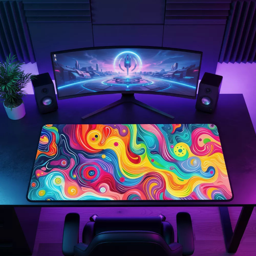 Tapis de souris XXL multicolore grande surface