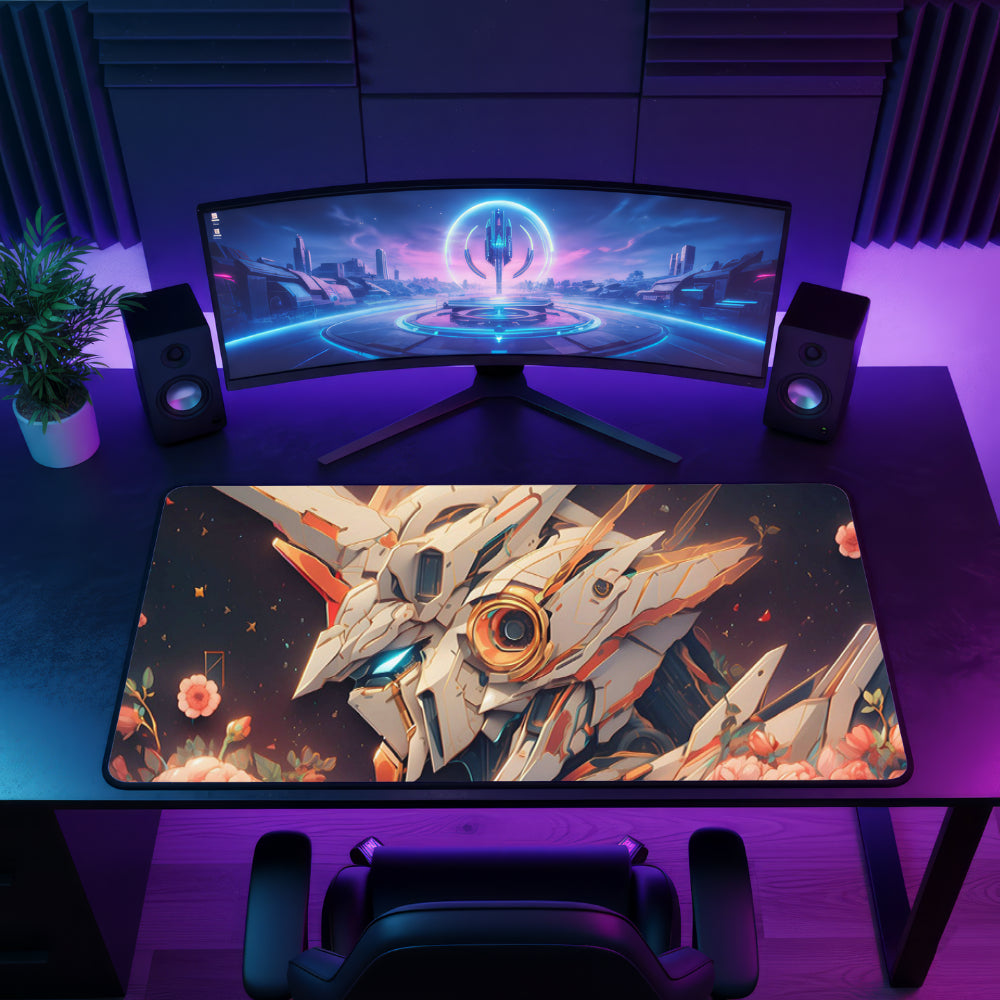 tapis de souris gaming xxl Mecha Blanc V2
