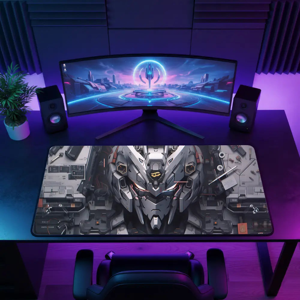 Tapis de souris XL Mecha, design futuriste et durable