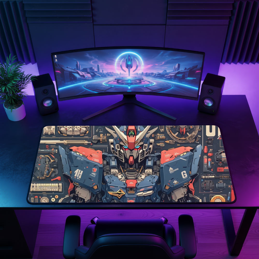 tapis de souris gamer xxl Mecha Bleu