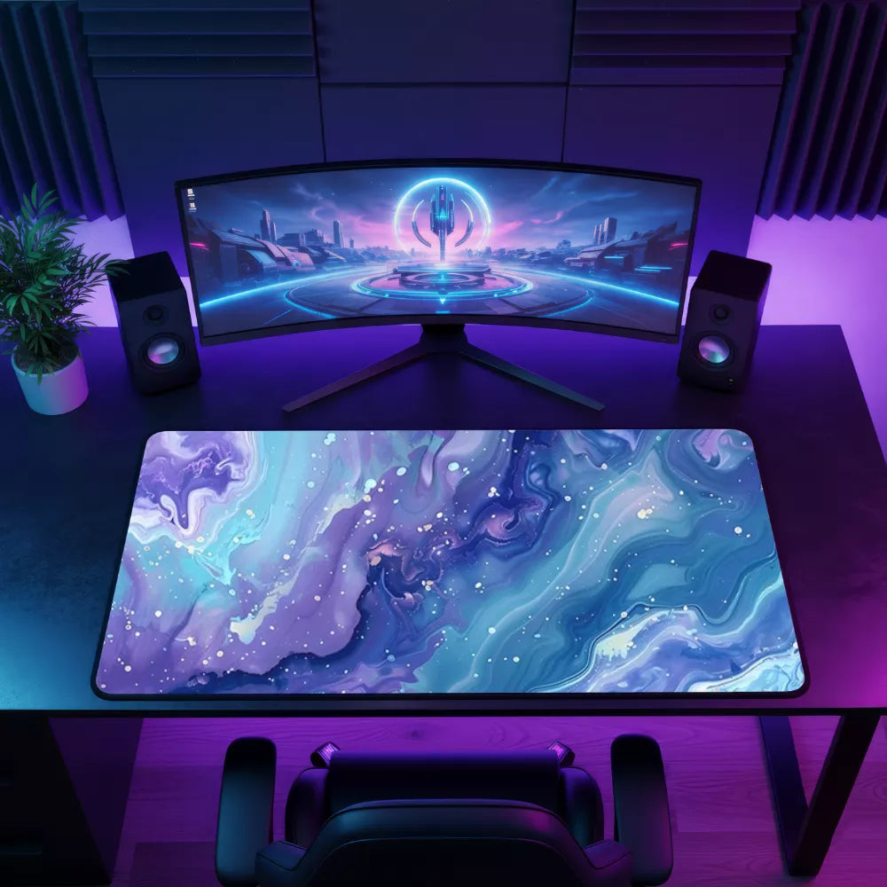 Tapis de souris XXXL bleu grande surface pour gaming