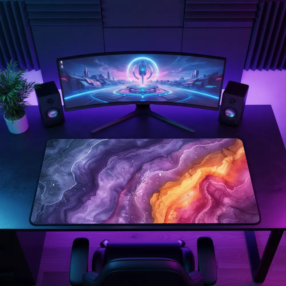 Tapis de souris XXXL violet grande surface pour gaming