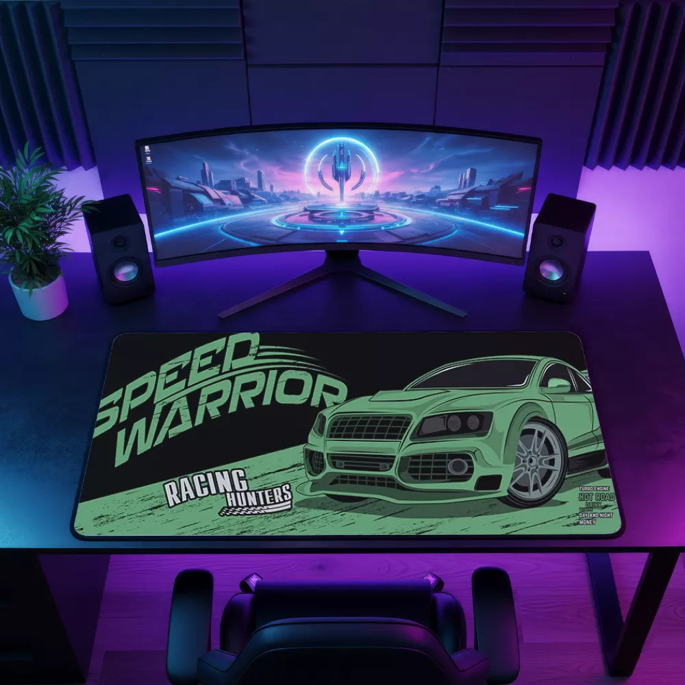 Tapis de souris xxl gaming voiture race vert
