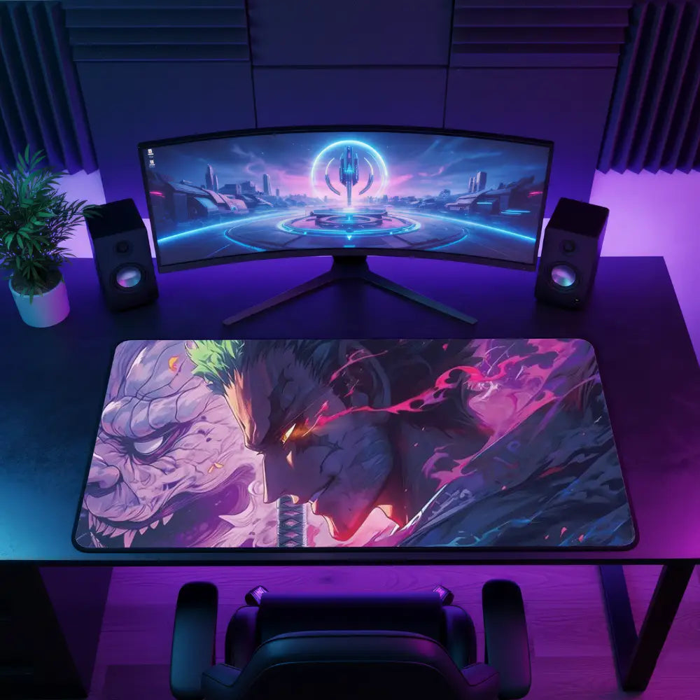 Grand tapis de souris One Piece - Zoro en démon