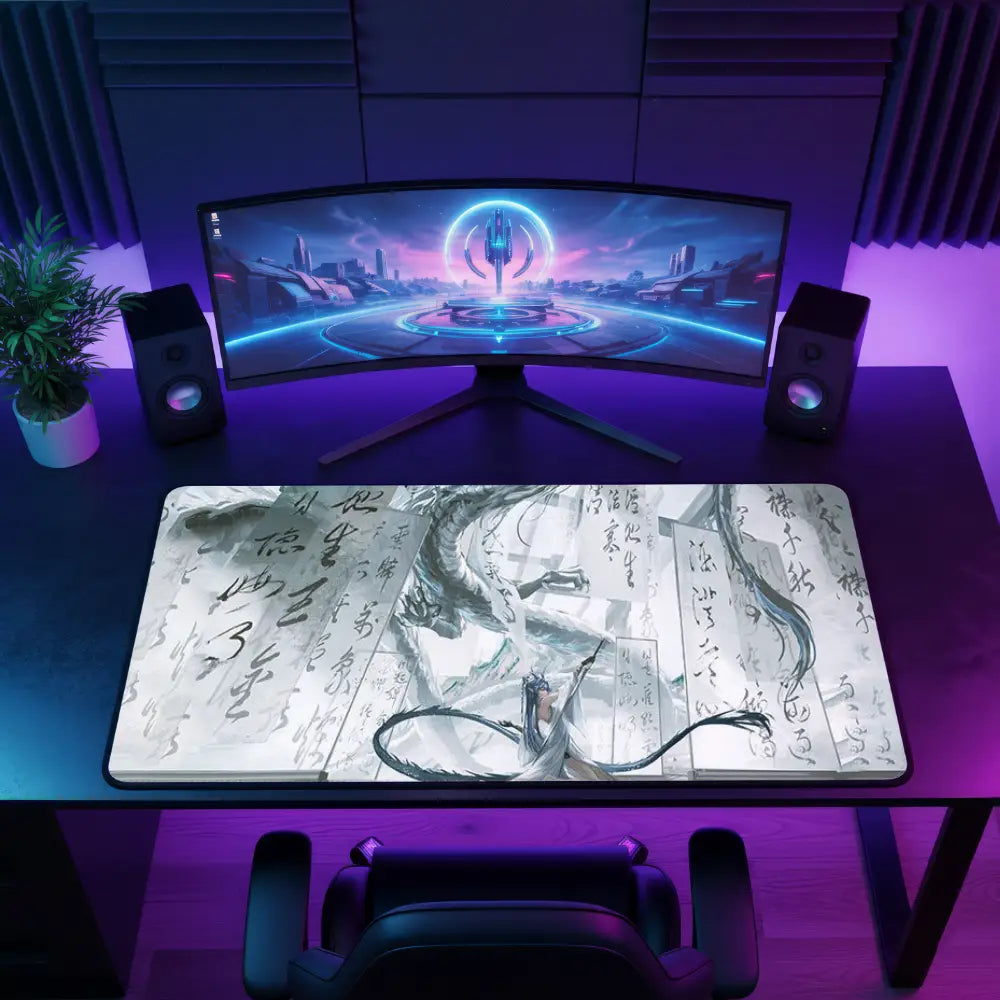 Grand tapis de souris anime dragon style japonnais