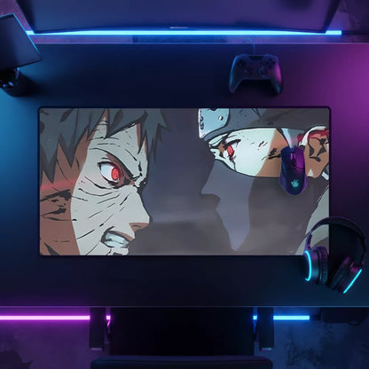 Meilleur tapis de souris Naruto Obito vs Kakashi – grand tapis de souris de gamer