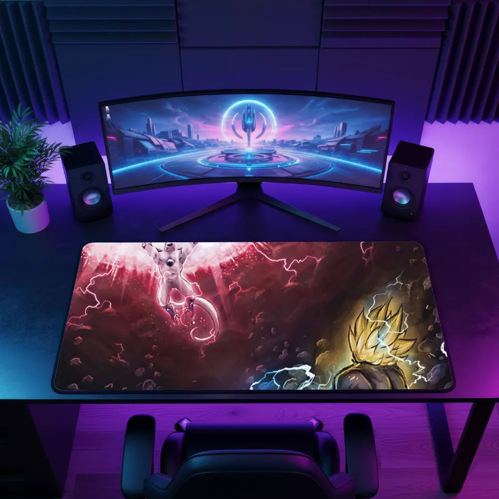 Setup gaming tapis de souris Goku vs Freezer XXL – grand tapis de souris