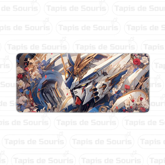 Grand tapis de souris gaming Mecha, design futuriste et surface confortable