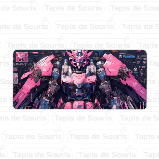 Tapis de souris gamer Mecha rose, XLLL et surface antidérapante