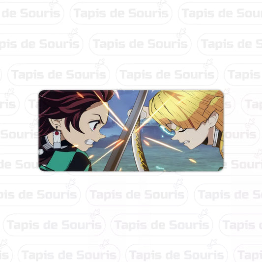 Grand tapis de souris XXL Zenitsu vs Tanjiro
