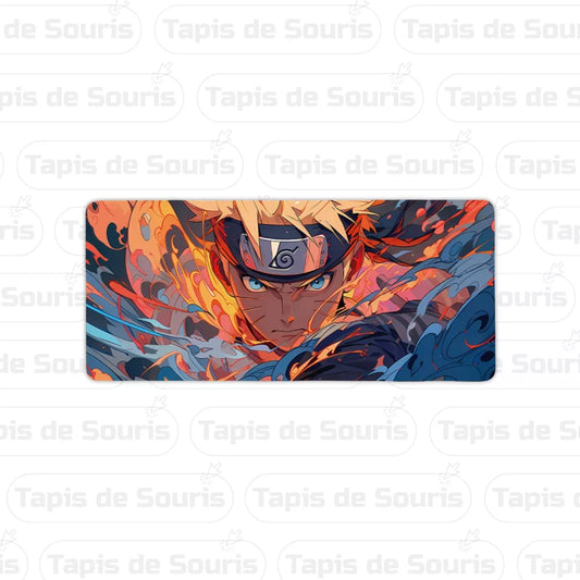 Tapis de souris XXL Naruto regard en flamme