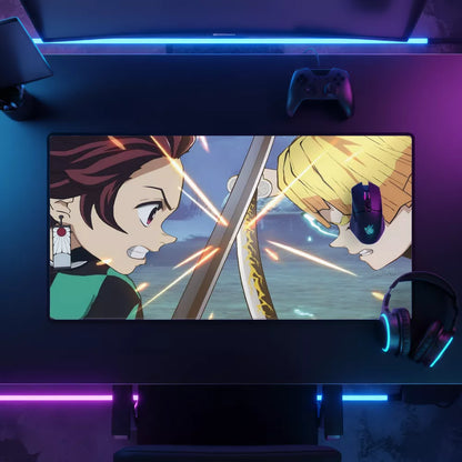 Tapis de souris XL Demon Slayer duel Zenitsu Tanjiro