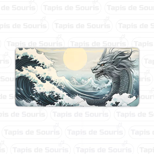 grand tapis de souris dragon en mer