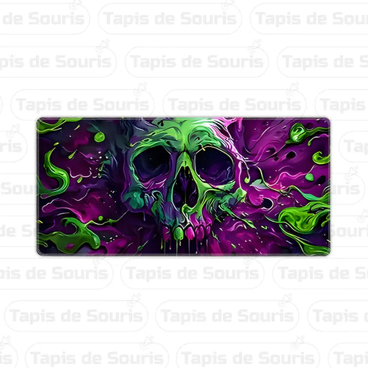 Tapis de souris XL - Crâne vert & violet
