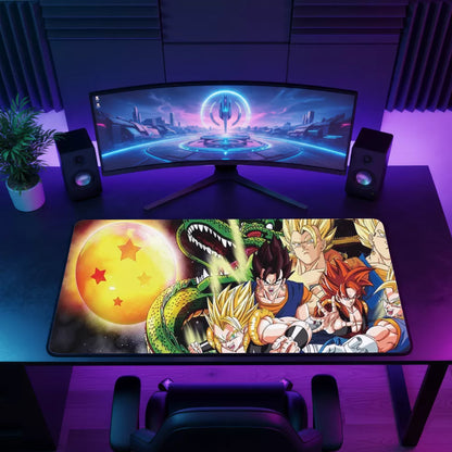 Setup gamer tapis de souris Goku Shenron XXL – grand tapis de souris pour setup RGB