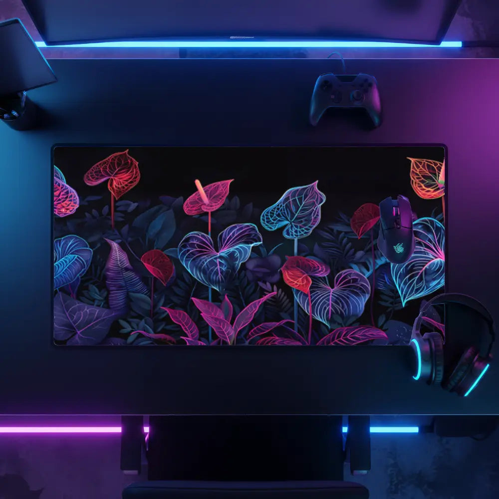 Tapis de souris XXL - Fleurs bleu