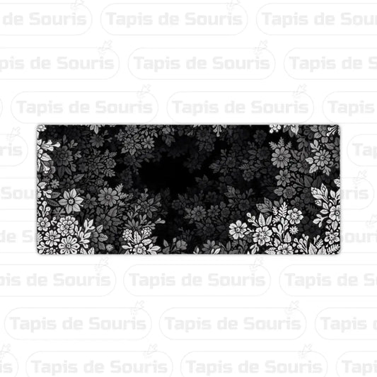 Tapis de souris XXXL - Fleurs noir