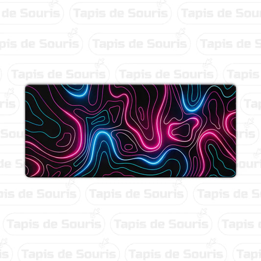 Tapis de souris XXXL - Forme Topographique bleu & rouge
