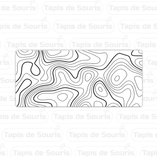 Tapis de souris XXXL - Forme Topographique blanc
